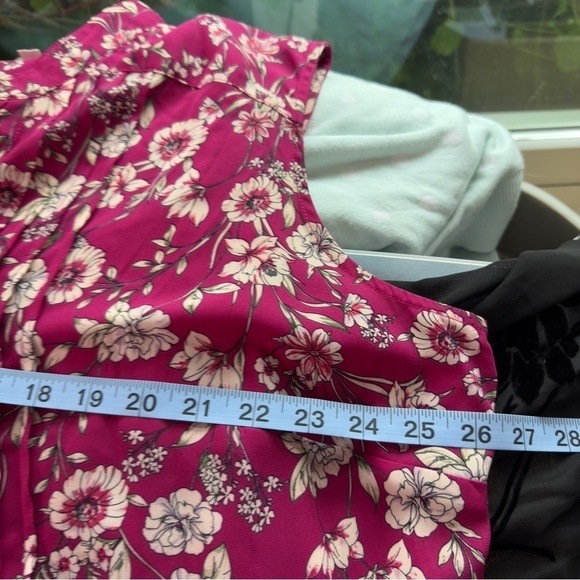 Nanette Lepore floral sleeveless dress maron red size 22W - Picture 5 of 8